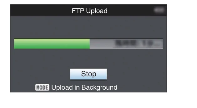 JVC GY-HC550 FTP Upload progress screen