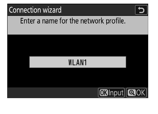 Nikon Z6III Connection wizard network profile name screen